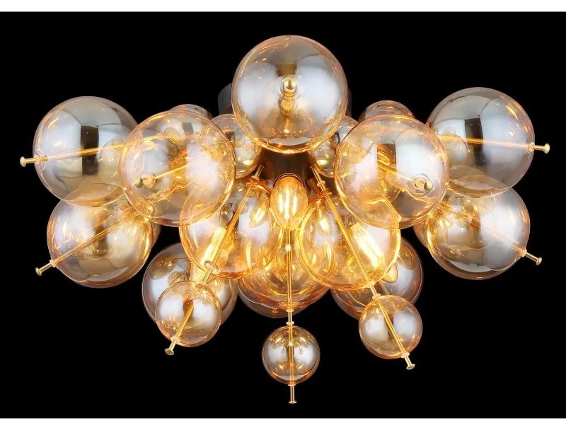 Lustra aplicata design modern UDO 3L negru/chihlimbar