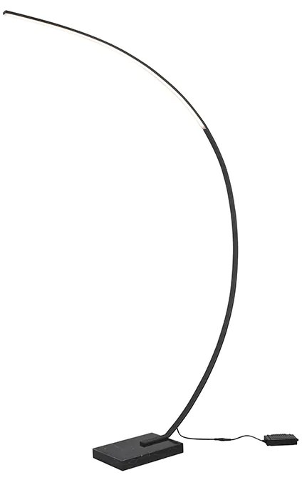 Lampa de podea de design neagră incluzând LED cu dimmer - Dina