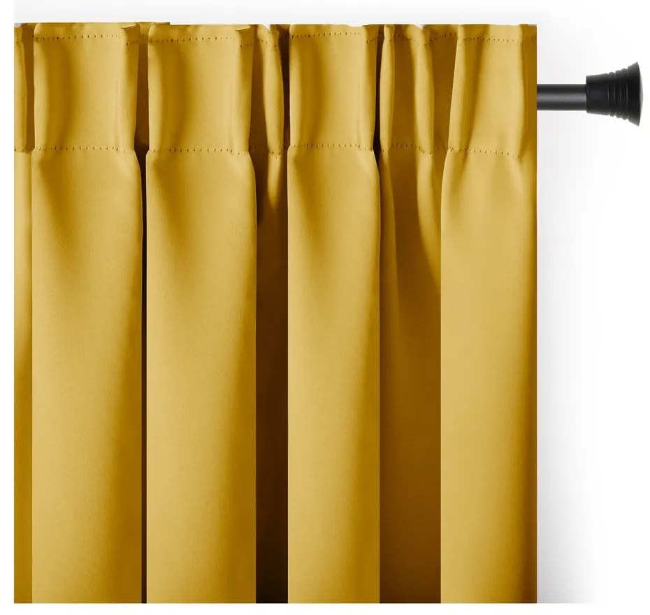 Draperie galbenă termoizolantă/dimout (semi-opacă) 140x245 cm Kierra – Restilo