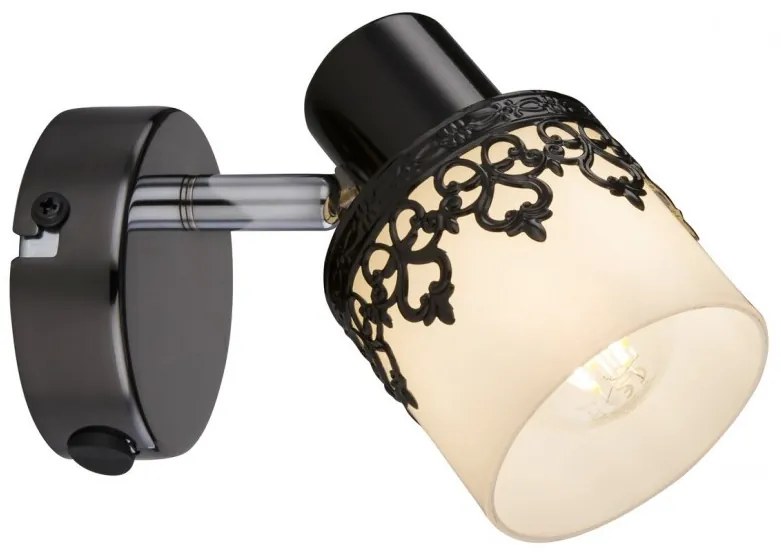 Aplica de perete cu 1 spot design romantic LACEY alb/negru/crom 5341 RX