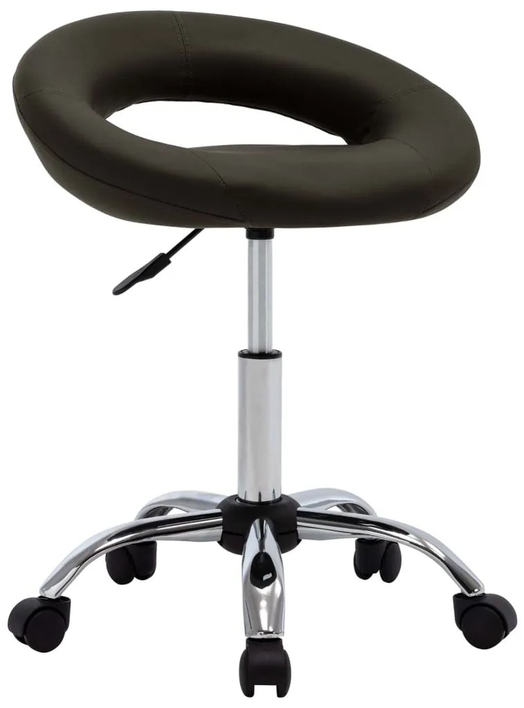 vidaXL Scaun de lucru pivotant, maro, piele ecologică