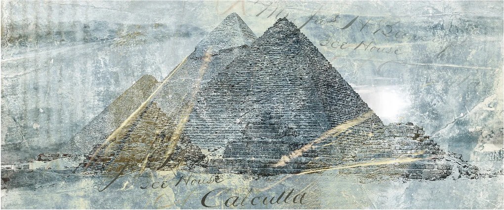 Tablou - Piramide în filtru albastru (120x50 cm)