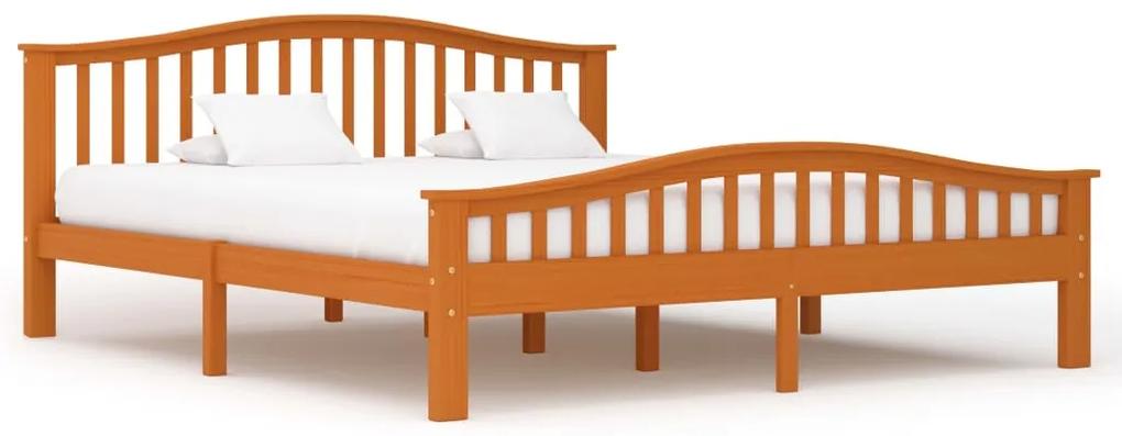 283321 vidaXL Cadru de pat, maro miere, 180 x 200 cm, lemn masiv de pin