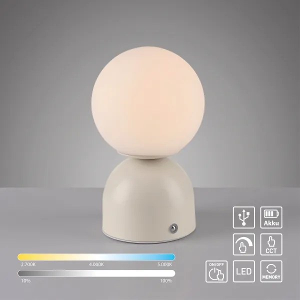 Lampă de birou LED RUDI, reglabilă, 1,2W/5V, gri - Schöner Wohnen 19218-39