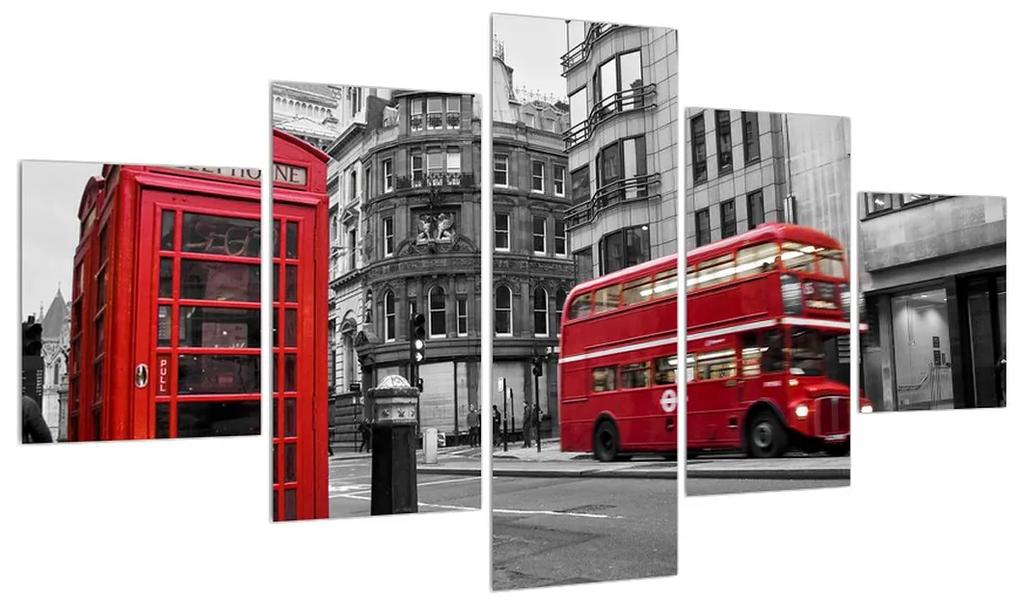 Tablou cu căsuța de telefon din Londra (125x70 cm), în 40 de alte dimensiuni noi