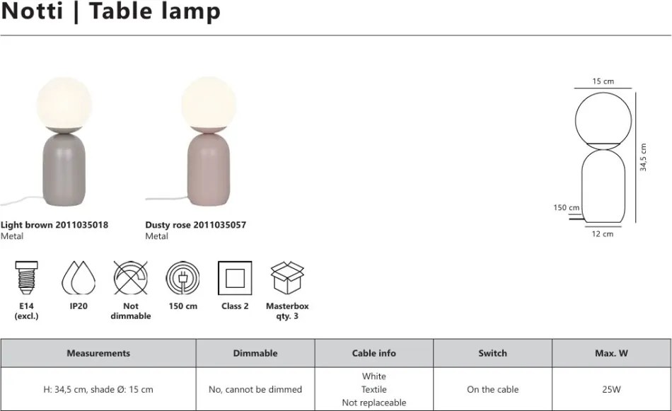 Veioza, lampa de masa design modern Notti roz