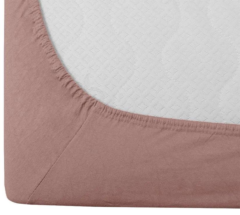 Cearsaf Jersey cu elastic 180 x 200 cm roz deschis