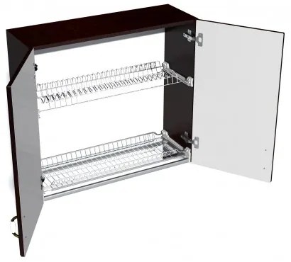 Corp superior 80 cu 2 usi cu scurgator de vase Zebra MDF mustata wenge