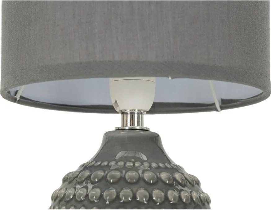 Veioză gri din ceramică cu abajur textil (înălțime 30,5 cm) Points – Mauro Ferretti