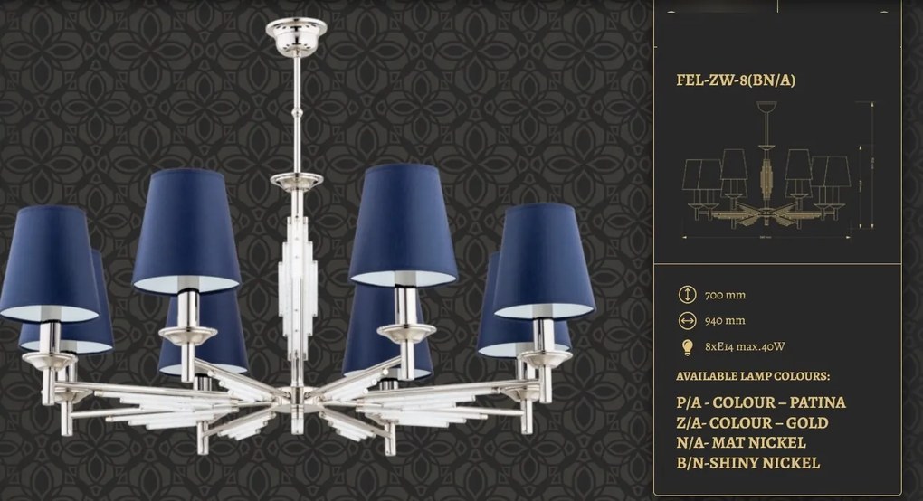 Candelabru 8 brate realizat manual Fellino