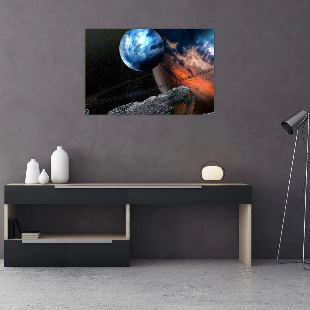 Tablou planetei în cosmos (90x60 cm)