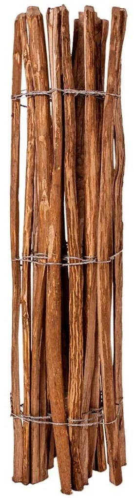 Gard din sipci, 120 x 250 cm, lemn de alun 1, Maro, 120 x 250 cm