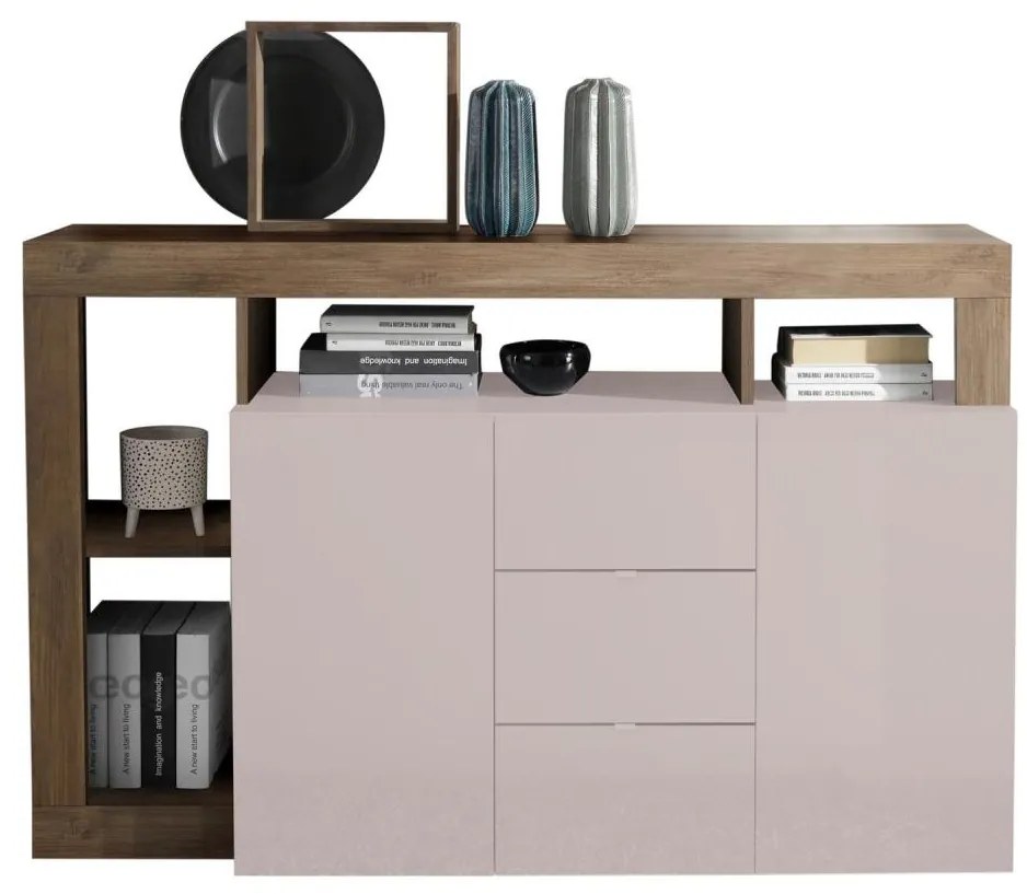 Comodă LENOR, cașmir/stejar