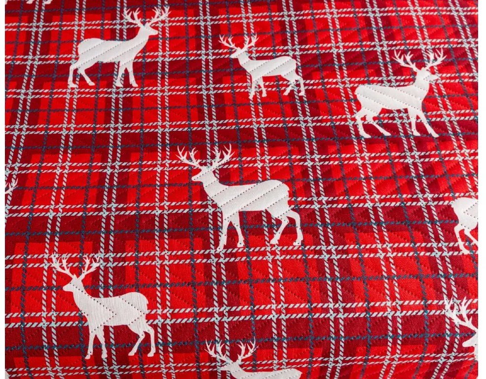 Cuvertura de pat DEER AND PLAID rosu Dimensiuni: 170 x 210 cm