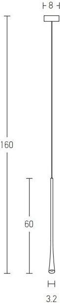 Pendul LED stil minimalist modern Slim negru