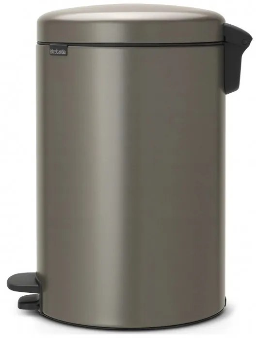 Coș cu pedală Brabantia NewIcon 649042, 20 l, închidere lină, bază antiderapantă, gri