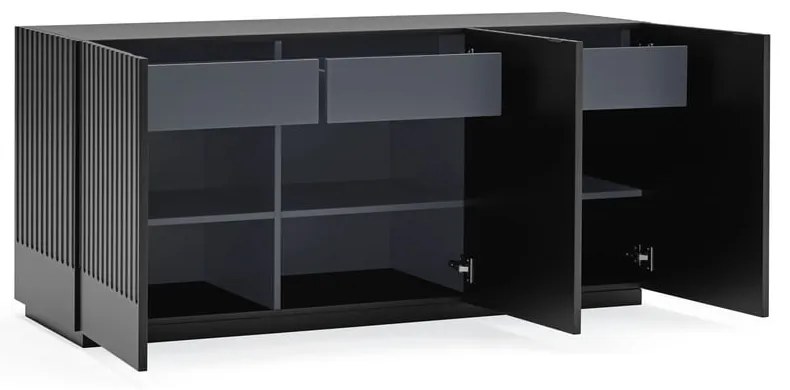 Comodă Teulat Doric, lățime 150 cm, negru