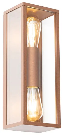 Aplică industrială maro ruginiu 38 cm 2 lumini IP44 - Charlois