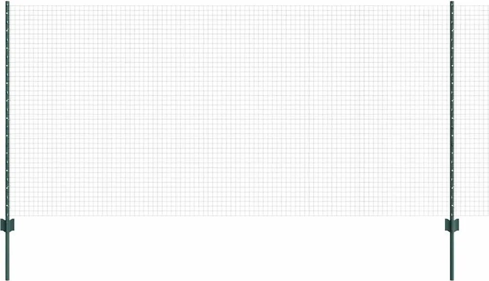 vidaXL Gard cu Stâlp Verde 1,2 x 50 m Oțel și PVC