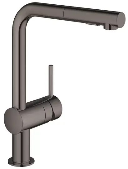Baterie bucatarie cu dus extractabil Grohe Minta 2 tipuri de jet antracit lucios Hard Graphite