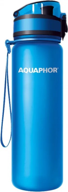 Sticla cu filtru pentru apa Aquaphor City 160010, 500 ml, Tritan, Carbune activ, Aqualen, Capac cu inchidere, Albastru