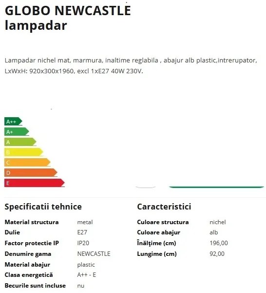 Lampadar Newcastle 58227 GL