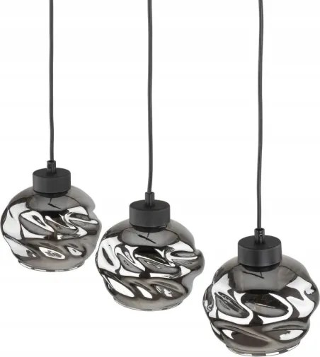 Lustră LED suspendată pe cablu ZULIA 3xE27/15W/230V negru / negru fumuriu