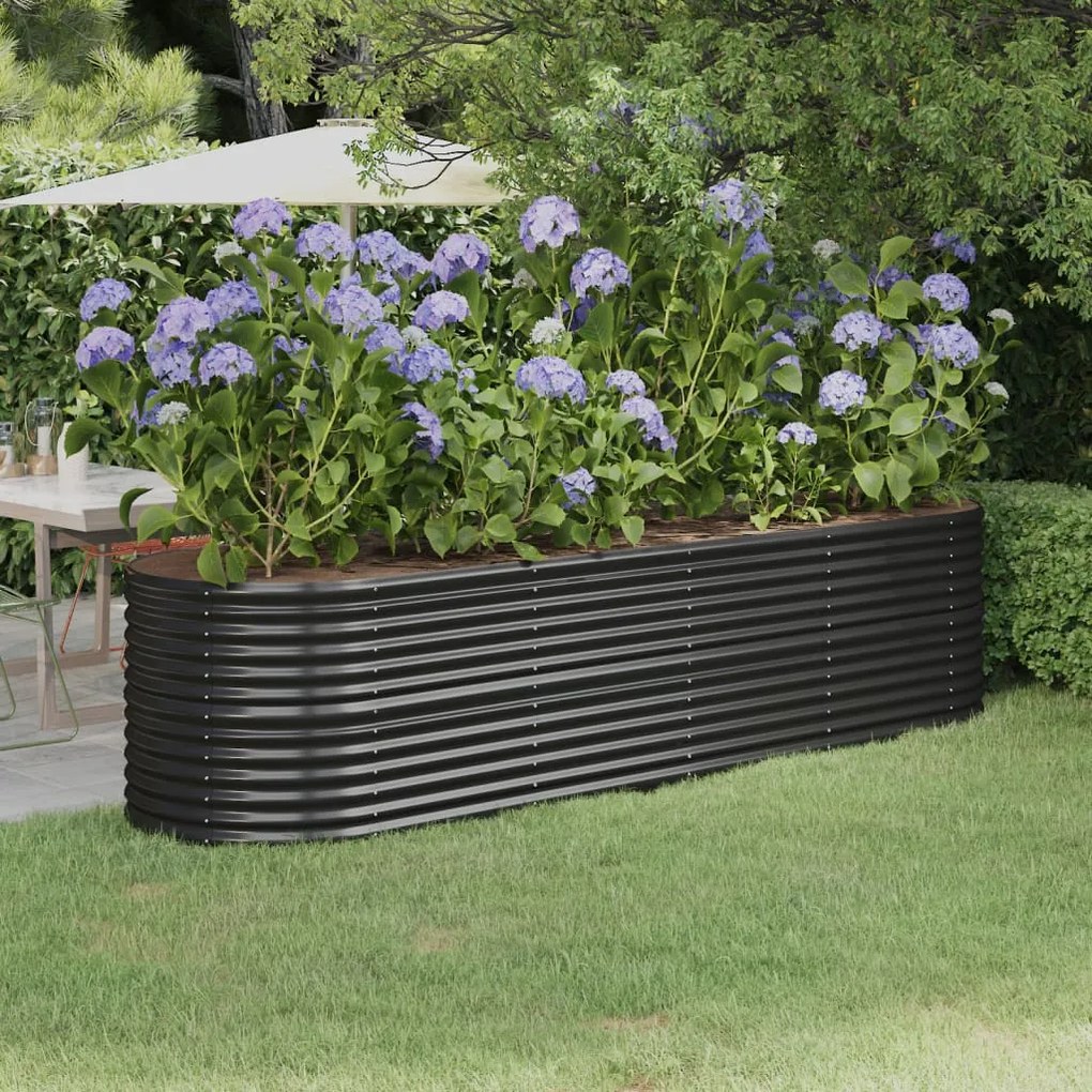 vidaXL Strat înălțat grădină 296x80x68 cm oțel galvanizat