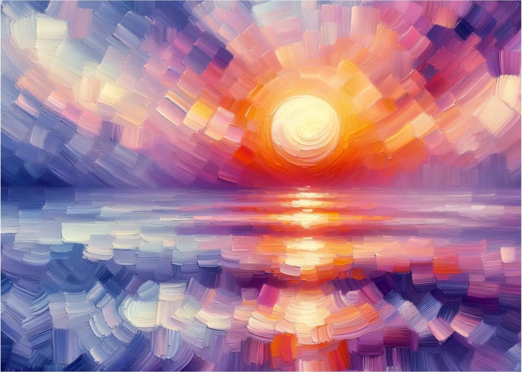 Tablou - Apus de soare artistic colorat (70x50 cm)