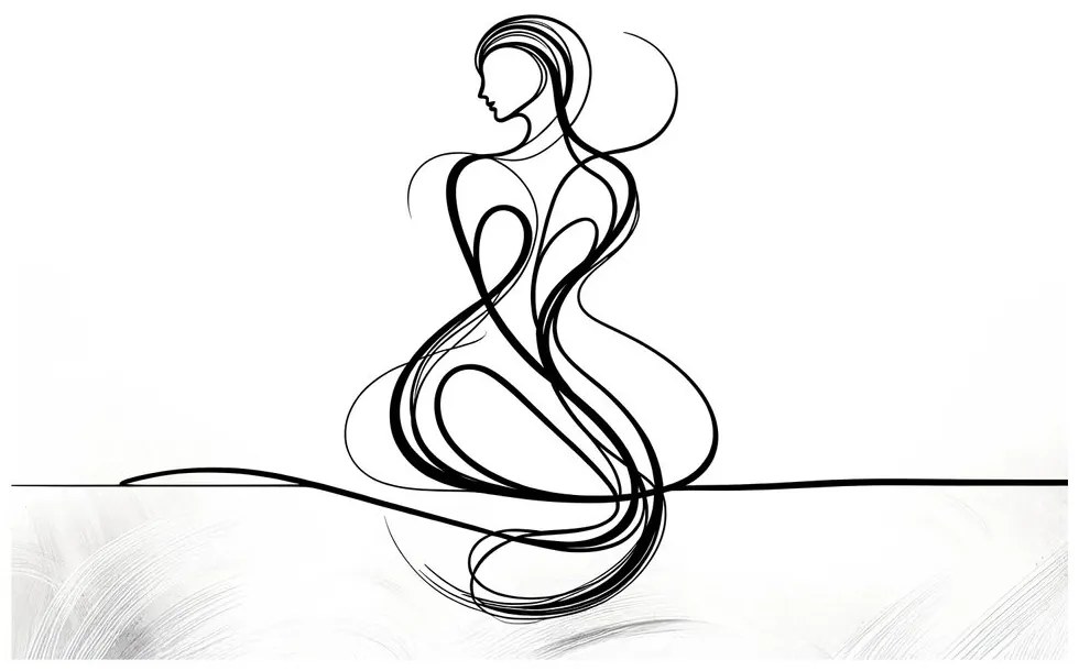 Tablou linii elegante de femeie