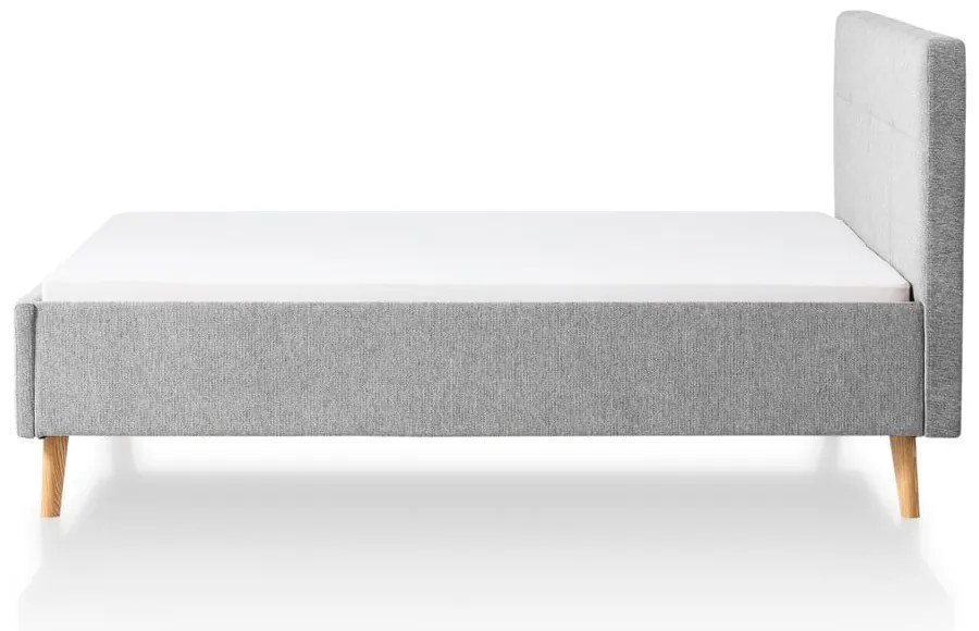 Pat matrimonial gri deschis tapițat fără somieră 180x200 cm Smart – Meise Möbel
