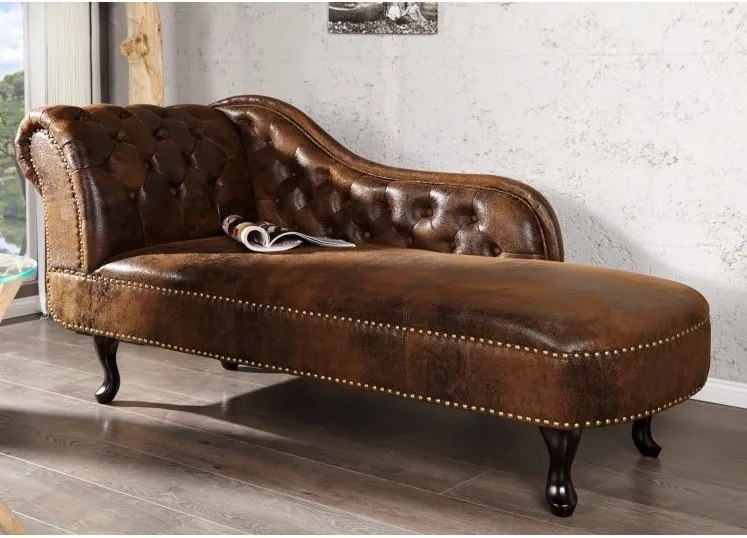 Canapea relax clasica stil englezesc Chesterfield maro antic