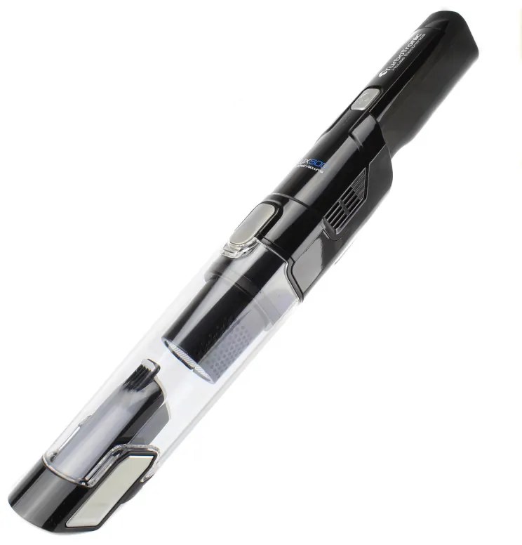 Aspirator portabil TurboTronic TT-LUX500, Li-Ion 2600 mAh, 90W, 12kPA, 150ml, Autonomie pana la 12 min, HEPA, 2 viteze, Negru