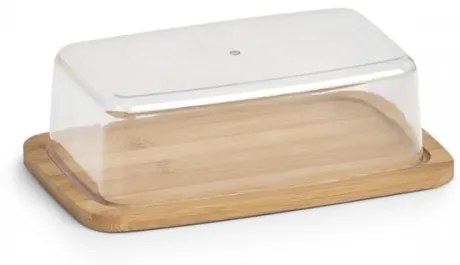 Recipient pentru unt, din bambus cu capac de plastic, Bamboo Rectangle Natural, L19xl12,5xH6 cm