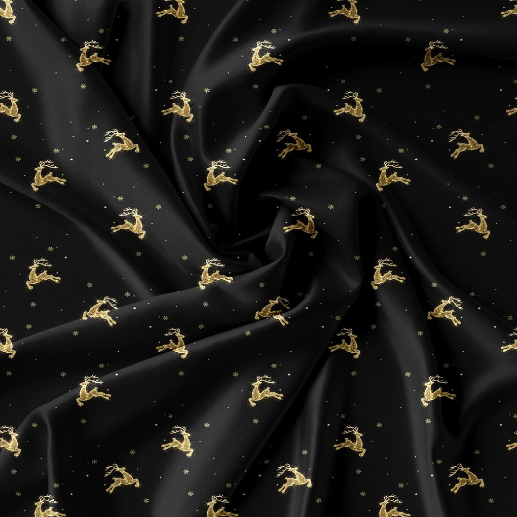 Lenjerie de pat din microfibra neagra GOLDEN DEER Dimensiune lenjerie de pat: 2 buc 70 x 90 cm | 200 x 220 cm