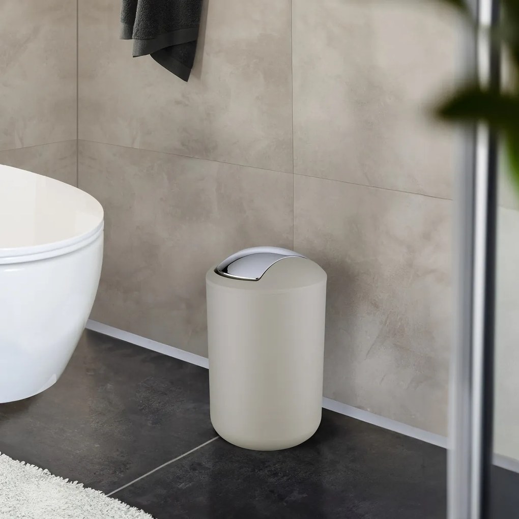 Wenko Coș de gunoi cu capac basculant Brasil 6,5 l, taupe