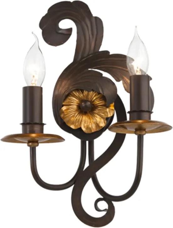 Aplică interior Incanti Spirito stânga cu 2 brațe - maro/auriu