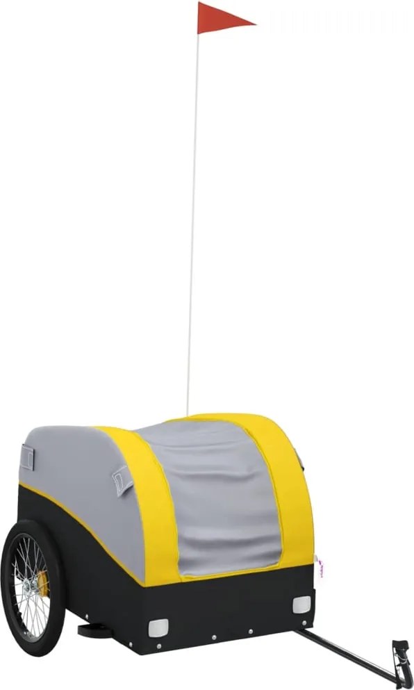 vidaXL Remorcă pentru biciclete, negru și galben, 45 kg, fier