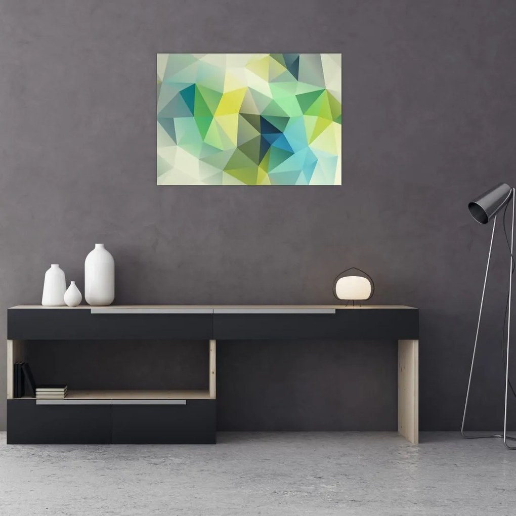 Tablou pe sticlă abstracțiunii geometrice (70x50 cm)
