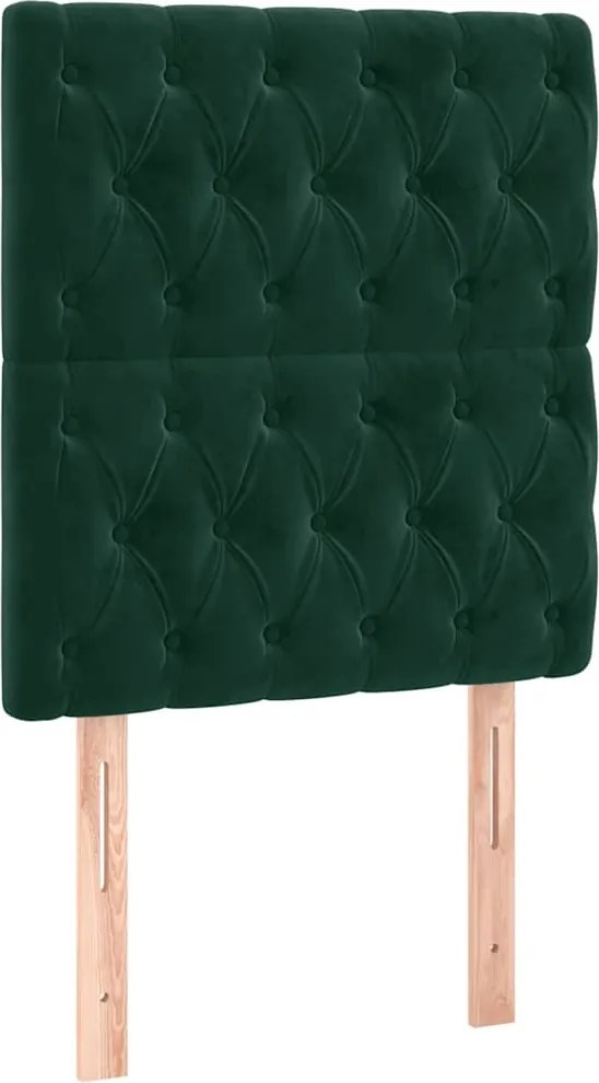 vidaXL Tăblie de pat verde închis 80x7x118/128 cm catifea