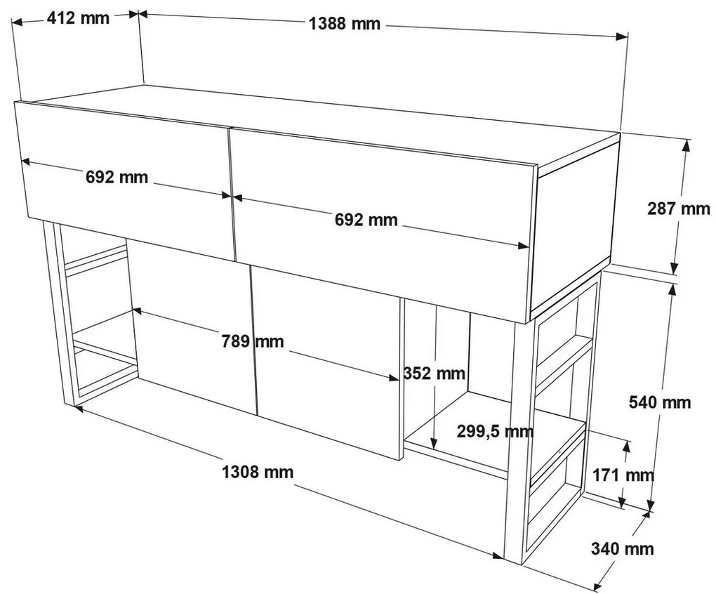 Măsuță cu dulap Miam Atlantic Pine