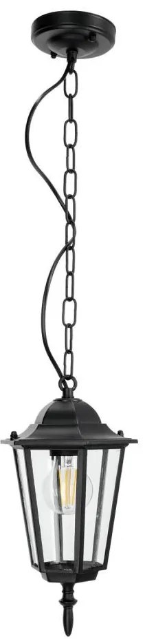 Lustră de exterior pe lanț 1xE27/60W/230V neagră