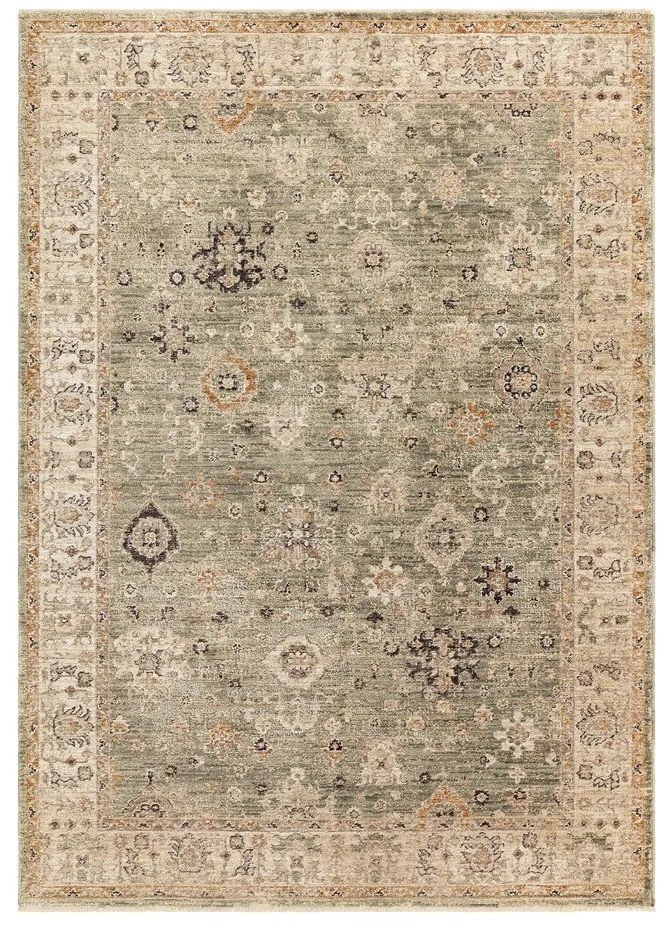 Covor verde-bej țesut manual 120x160 cm Heriz Ornate – Asiatic Carpets