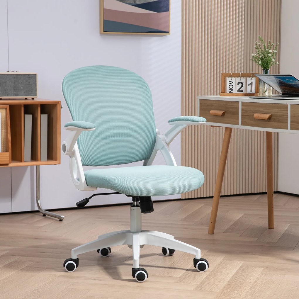 Vinsetto Scaun Birou Ergonomic Albastru Dimensiuni Variabile Suport Lombar Integrat | Aosom Romania