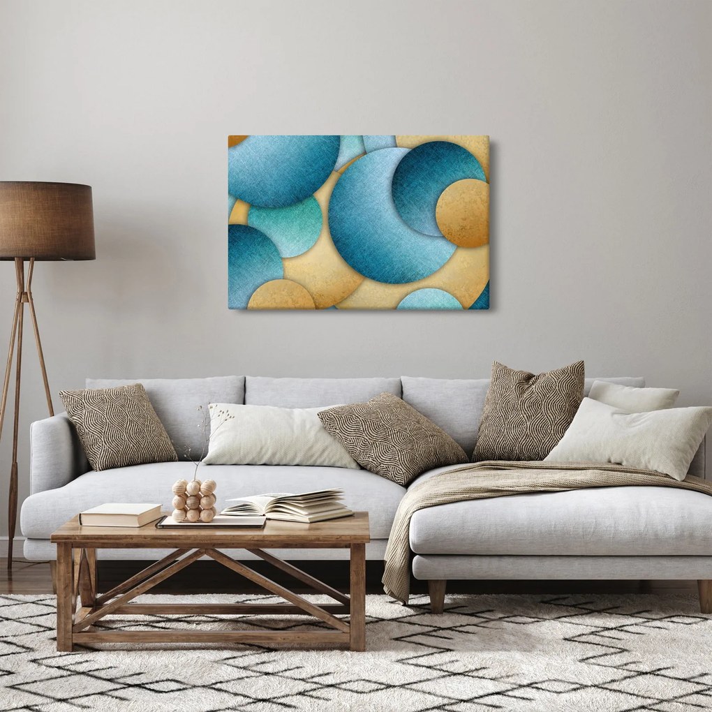 Tablou cu abstracție cercuri (90x60 cm)