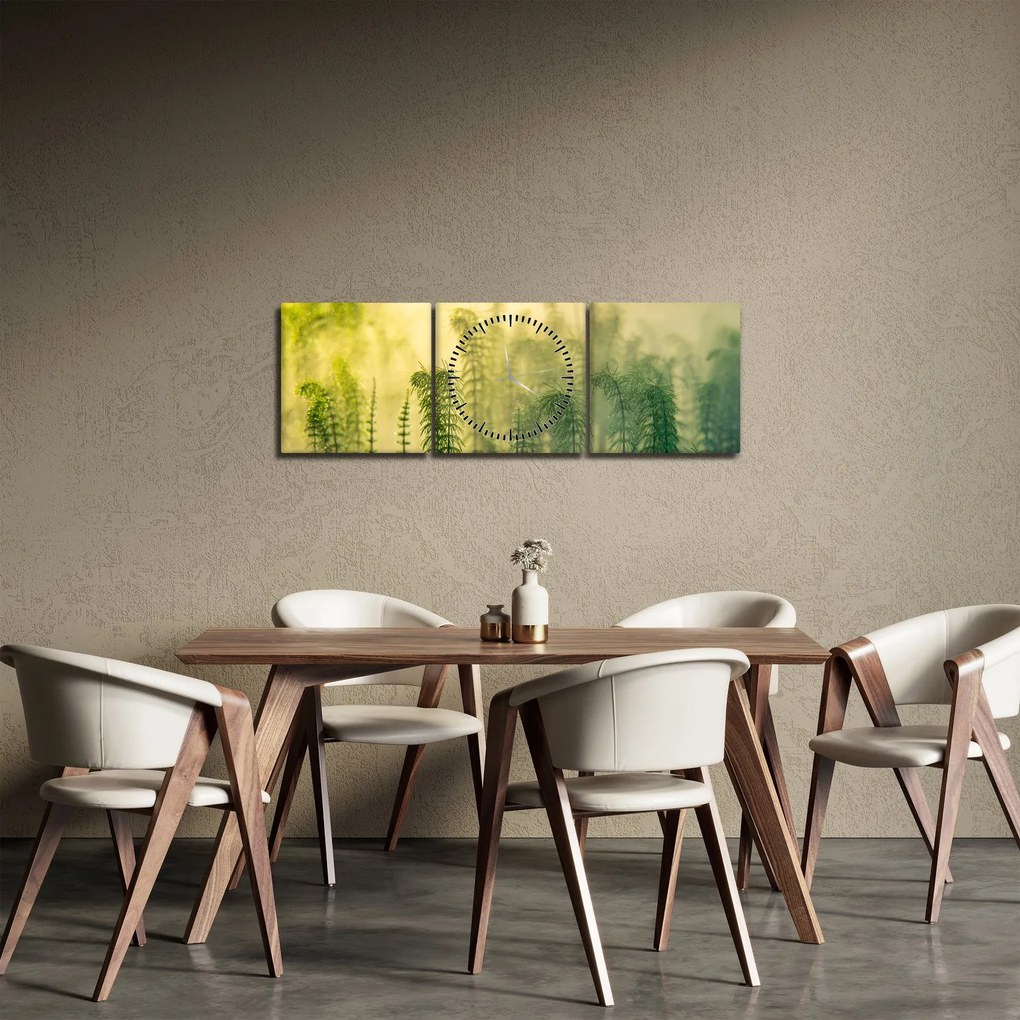 Tablou - Detaliu de primăvară natura cețoasă (cu ceas) (90x30 cm)