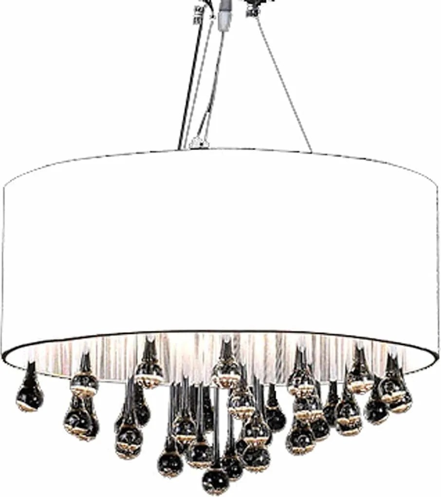 vidaXL Candelabru cu 85 de cristale, alb