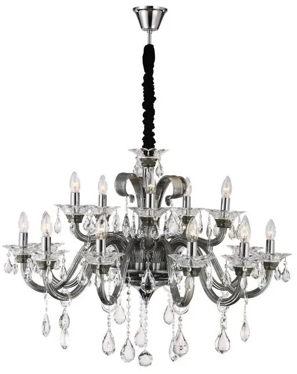 Globo DUNJA 64104-15 - Candelabru din cristal suspendat pe lanț, 15xE14/40W/230V