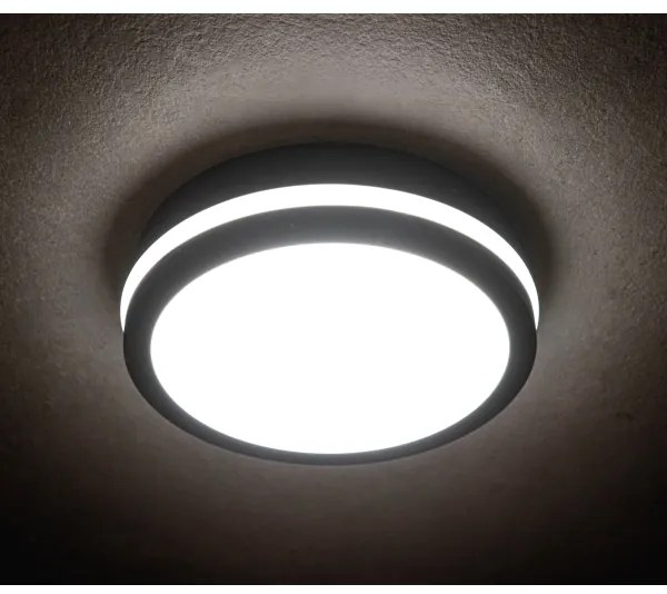 Plafonieră LED de exterior cu senzor Kanlux 38784 BENO 24/30W/230V 3000/3500/4000K IP65 antracit