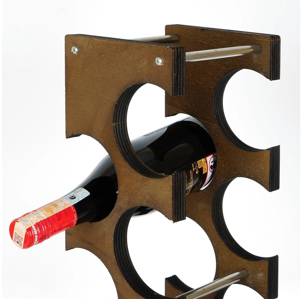Suport decorativ pentru vin Vanute 6 (Nuc) . 1093689